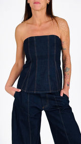 Corpetto denim elasticato T.