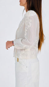 Camicia coreana bottoncini ricami T.