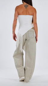Top fascia lycra frange H.
