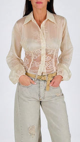 Camicia ricami bustino pizzo H.