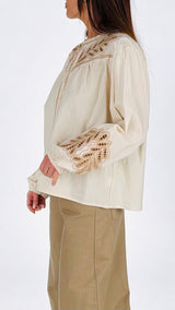 Camicia collo+manica intarsi H.