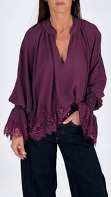Camicia georgette pittore pizzo T.
