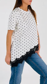 T-shirt pois asimmetrica