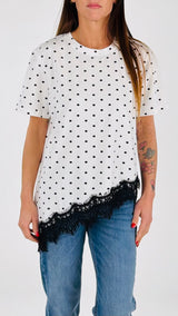 T-shirt pois asimmetrica