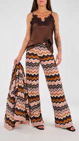 Pantalone maglia zig-zag Vic.