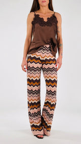 Pantalone maglia zig-zag Vic.