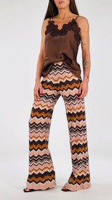 Pantalone maglia zig-zag Vic.