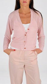 Cardigan viscosa costina traforo H.