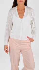 Cardigan viscosa costina traforo H.