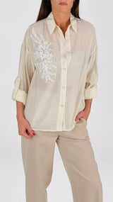 Camicia organza ricamo laterale You