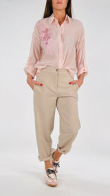 Camicia organza ricamo laterale You