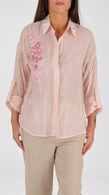 Camicia organza ricamo laterale You