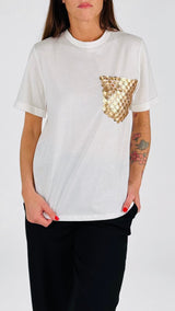 T-shirt tasca paillettes T.