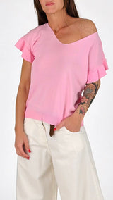 Maglia manica rouche Twin