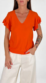 Maglia manica rouche Twin
