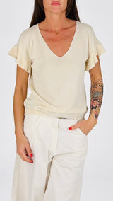 Maglia manica rouche Twin