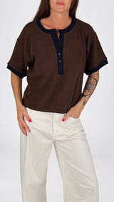 Maglia serafino bordo contrasto Vic