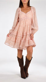 Abito balze organza ricami K.