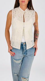 Gilet macramè paillettes K.