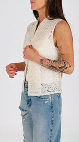 Gilet macramè paillettes K.