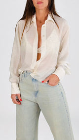Camicia organza+top crochet H.