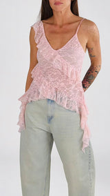 Top rouches punte pizzo H.