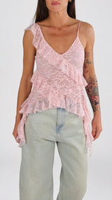 Top rouches punte pizzo H.