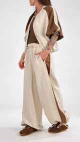 Pantalone bicolor passamaneria T.