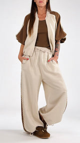 Pantalone bicolor passamaneria T.