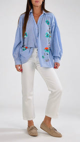Camicia bastoncino ricami K.
