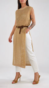 Maxi maglia rete spacchi Vic.