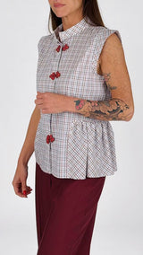 Camicia quadretti alamari K.