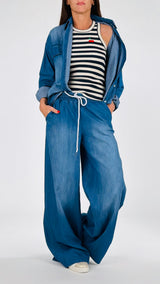 Pantalone palazzo chambray Vic.