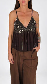 Top georgette ricami H.