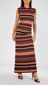 Abito jacquard zig-zag lurex Vic.