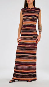 Abito jacquard zig-zag lurex Vic.