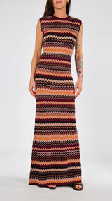 Abito jacquard zig-zag lurex Vic.