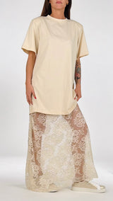 Abito jersey+sottoveste pizzo H.