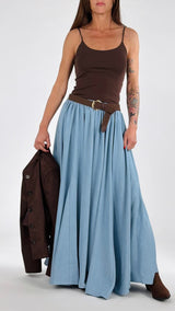 Gonna ruota chambray H.