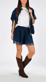 Short pizzo viscosa crêpe H.