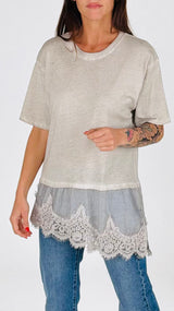 T shirt pizzo maltinta Twin
