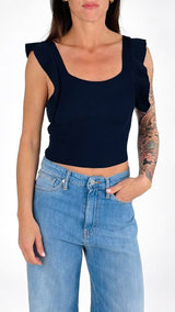 Top crop costina rouche Twin