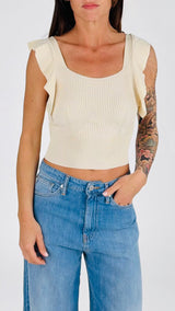 Top crop costina rouche Twin