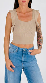 Top crop costina rouche Twin