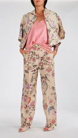 Pantalone lino ramage vic.