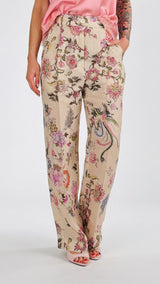 Pantalone lino ramage vic.