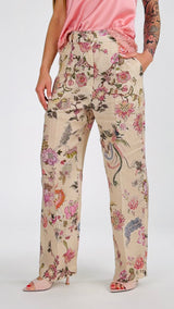 Pantalone lino ramage vic.