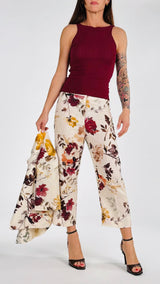 Pantalone lino camelie Vic.