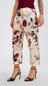 Pantalone lino camelie Vic.