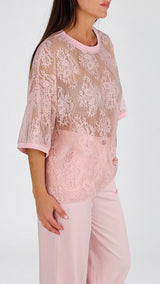 T-shirt over pizzo Twin